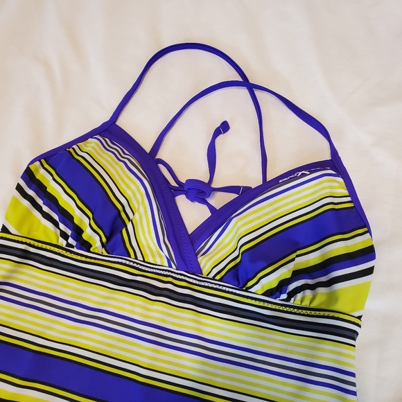 ZeroXposur Bathing Suit Top, Purple Green Black, Size 10 - Picture 11 of 11
